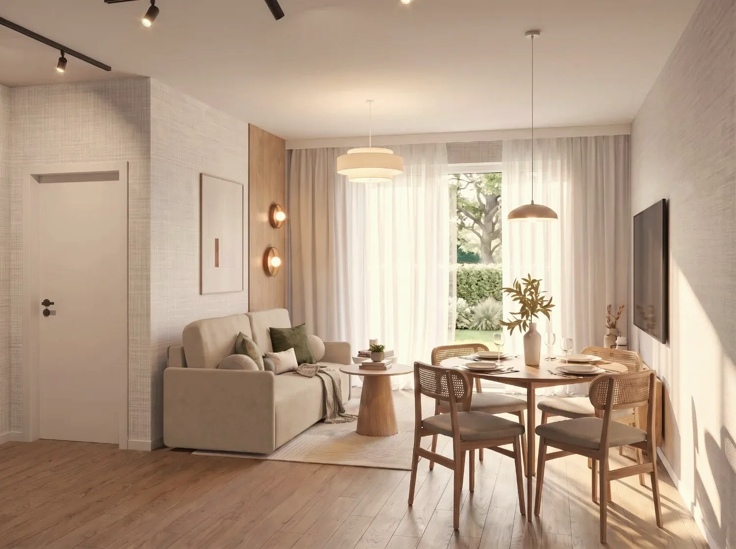Z okien apartamentu widać las