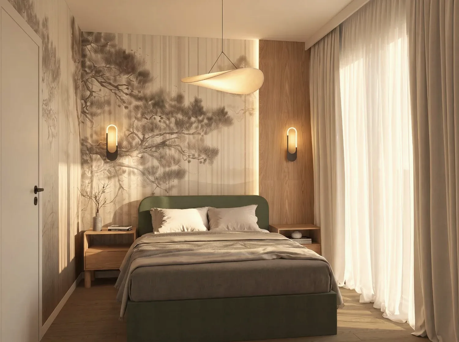 Apartament z antresolą — sypialnia